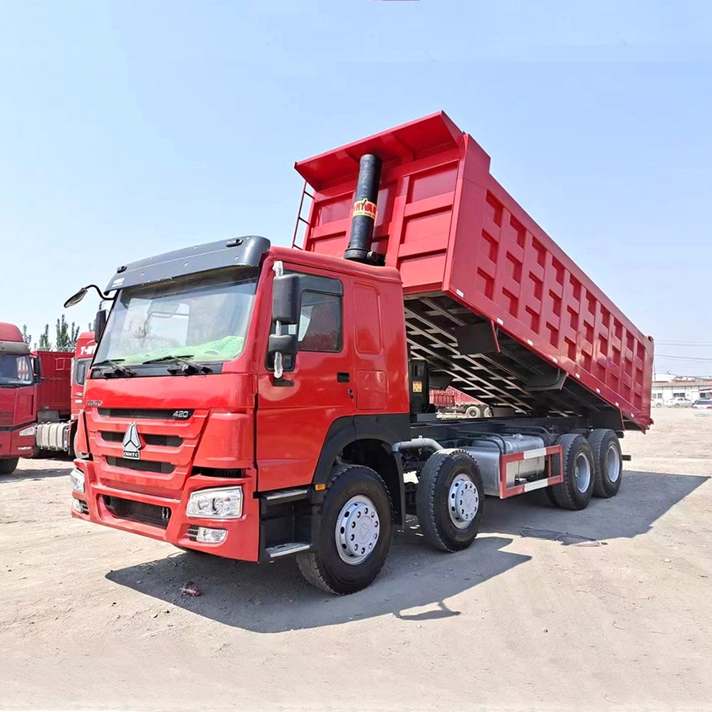 HOWO 420HP 8X4 Red Dump Truck for construction and heavy-duty hauling