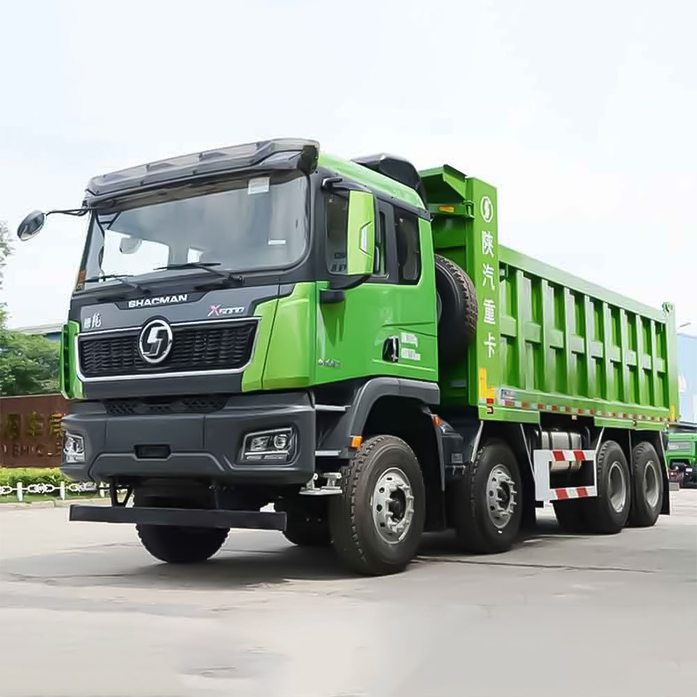 Shacman X5000 8X4 dump truck with steel cargo bed and Cummins engine
