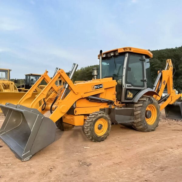Used JCB 3CX Backhoe Loader with loader bucket and backhoe arm