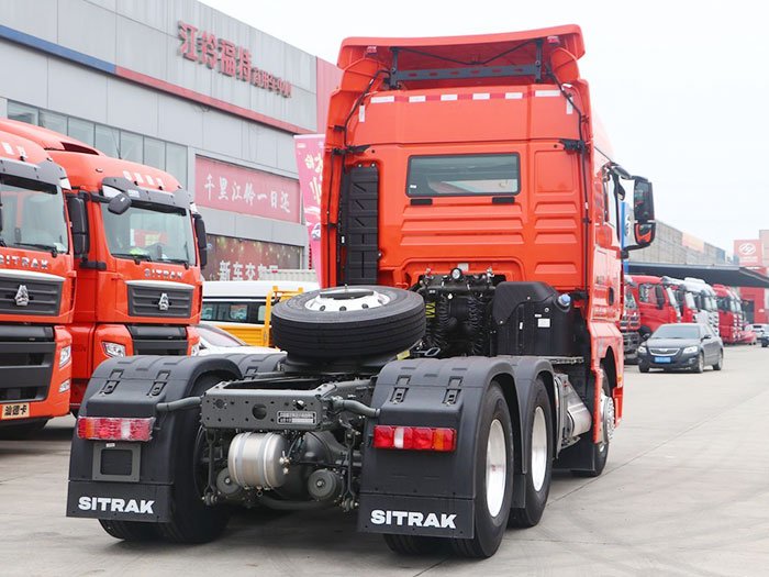SITRAK C7H 6X4 tractor truck rear view with visible chassis and drivetrain components
