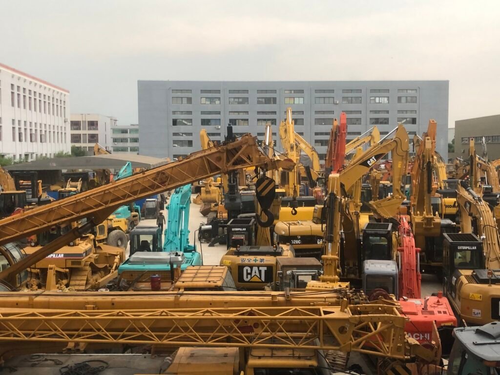 ZW Group factory showcasing a fleet of graders, bulldozers, loaders, and excavators
