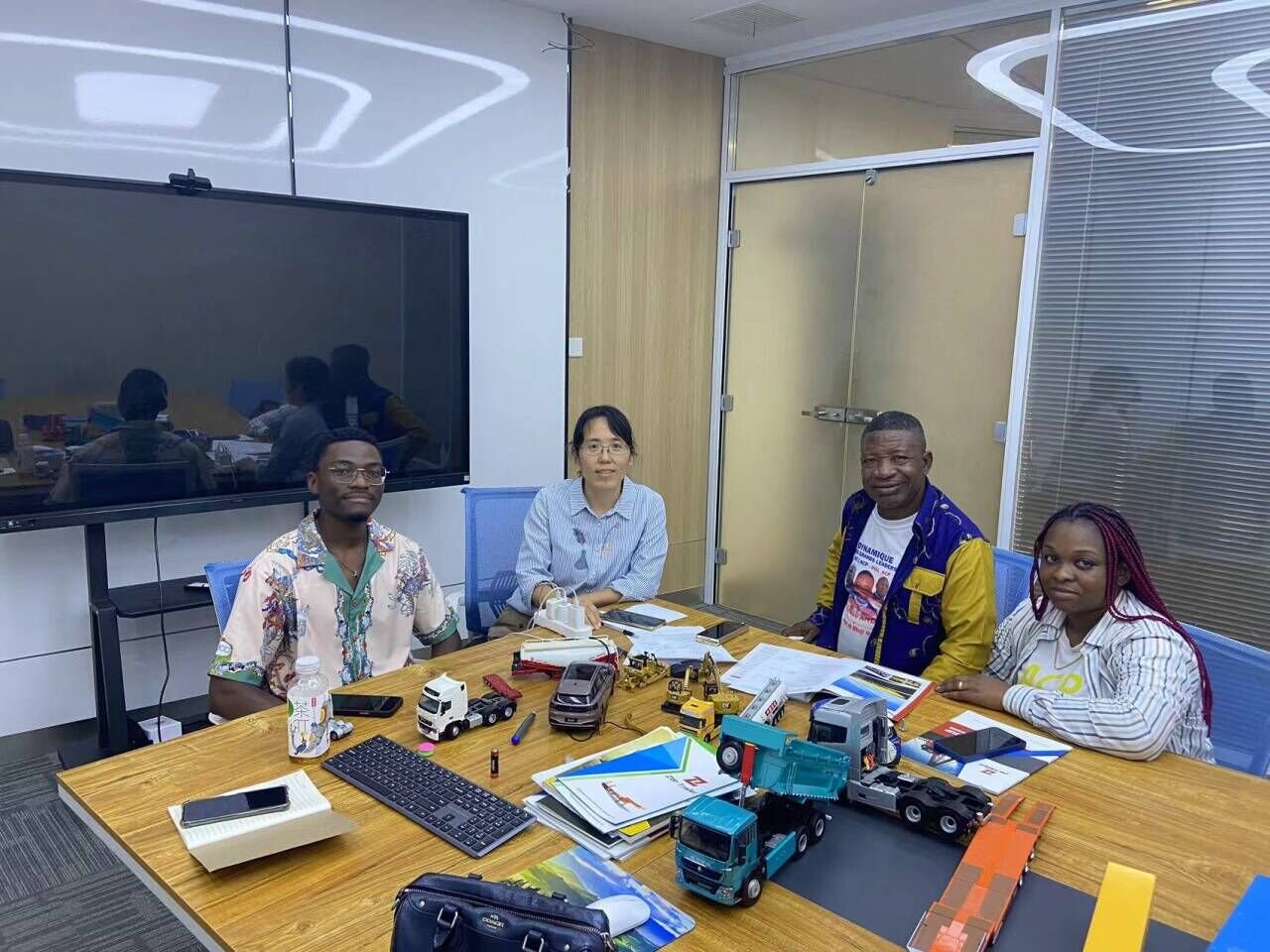 Group photo of African clients visiting ZW Group office in Jinan