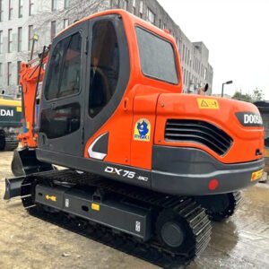 Doosan DX75 Excavator side view with boom extended