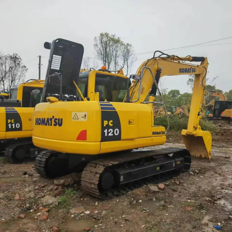 Komatsu PC120 excavator three-quarter front view