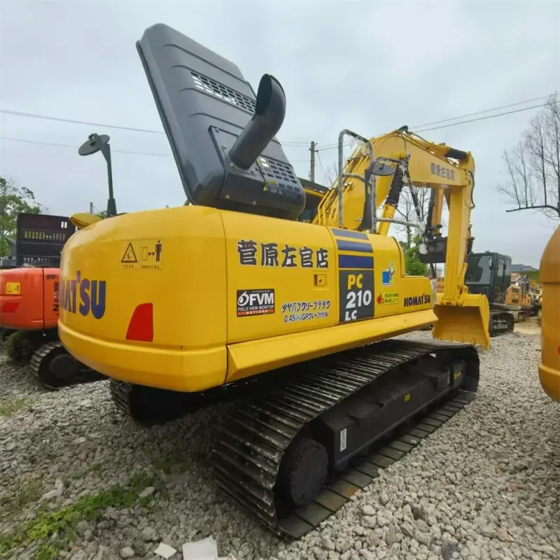Three-quarter angle of Komatsu PC210 excavator