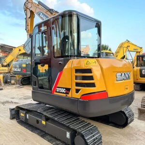 Used Sany SY55C Excavator front view showing compact body and hydraulic arm