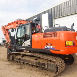 Used Hitachi EX210 ZX210 Excavator front view highlighting robust build and compact structure