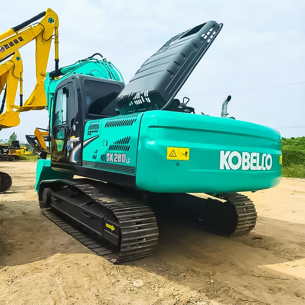 Used Kobelco SK260 Excavator highlighting robust construction and medium-duty performance