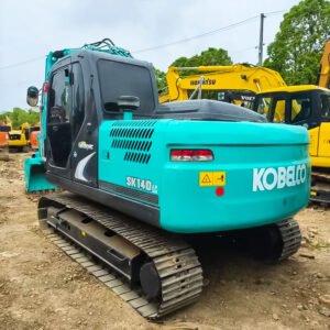 Used Kobelco SK140 Excavator showing compact design and durable construction