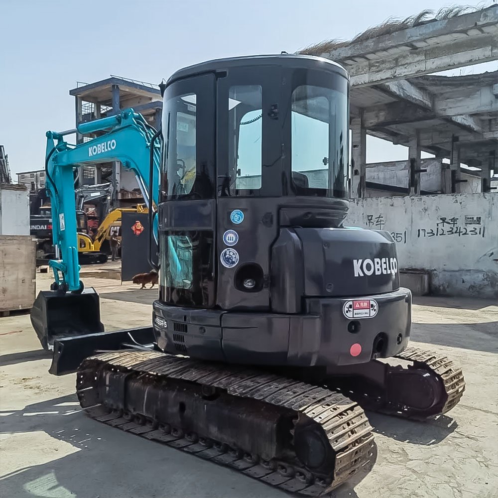Used Kobelco SK55 Excavator showing compact design and durable construction