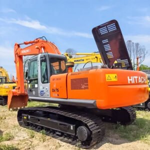 Used Hitachi EX240 ZX240 Excavator front view showing durable construction and medium-sized structure
