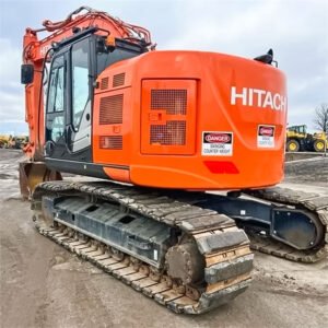 Used Hitachi EX225 ZX225 Excavator front view highlighting robust build and medium-sized design