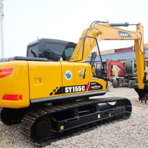 Used Sany SY155U Excavator front view showing compact body and short-tail design