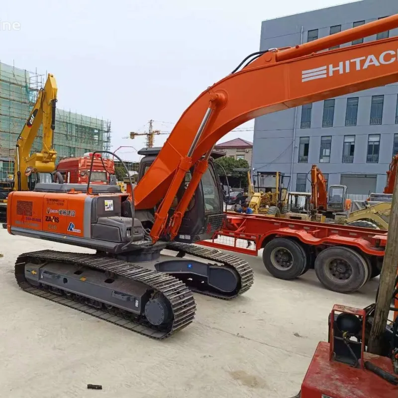 Used Hitachi EX240 ZX240 Excavator close-up of boom showing hydraulic connections and digging strength