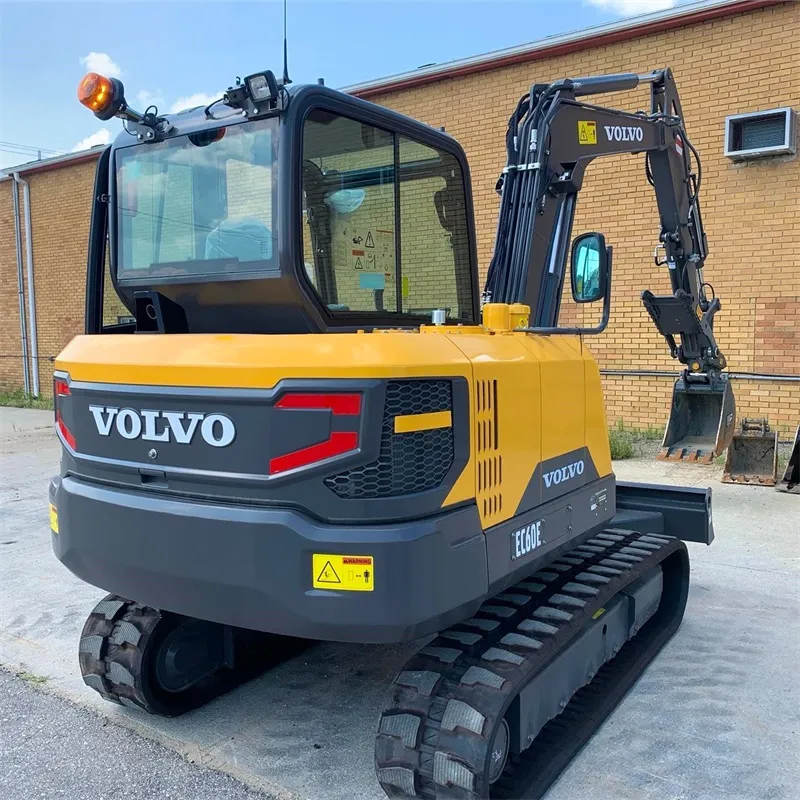 Used Volvo EC60 Excavator three-quarter view with boom extended
