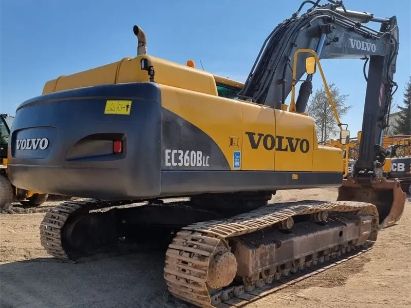 Used Volvo EC360 Excavator showing 3/4 view, highlighting powerful design and stability