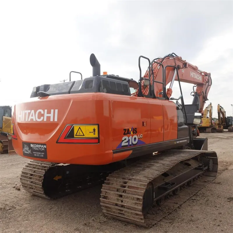 Used Hitachi EX210 ZX210 Excavator rear view highlighting counterweight, engine compartment, and durable construction