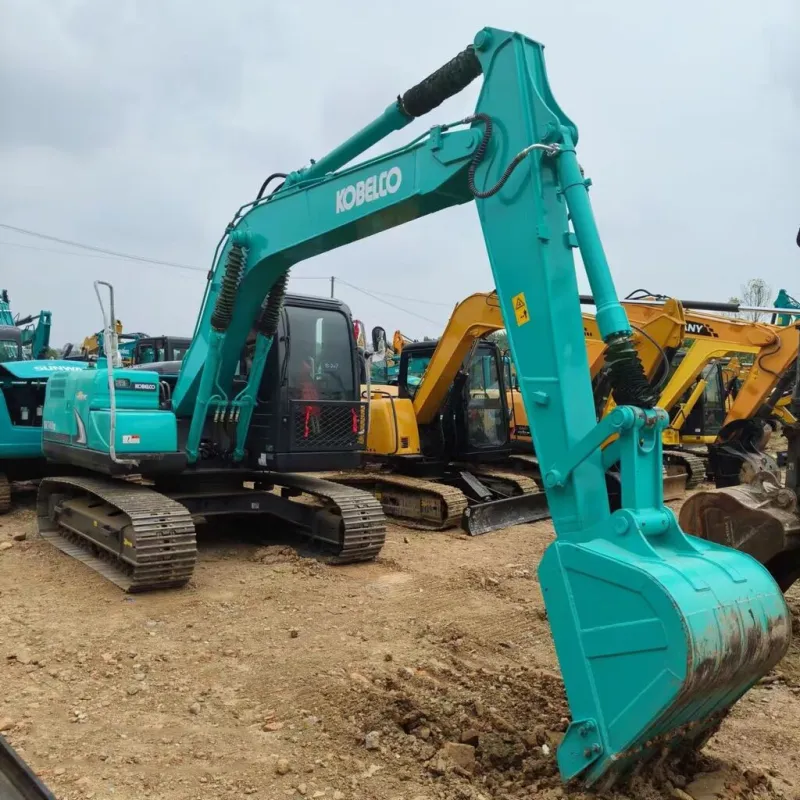 Close-up of Kobelco SK140 Excavator boom showing strength and precision
