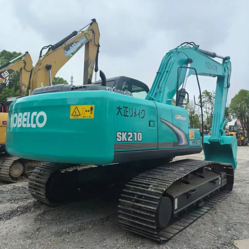 Used Kobelco SK210 Excavator 3/4 view showing robust design and operational versatility