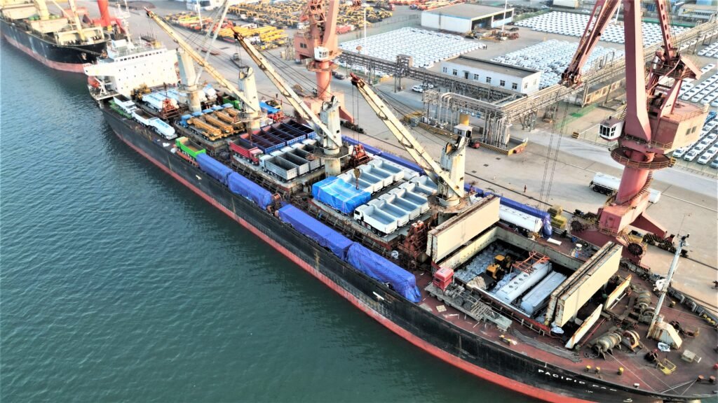 Shacman, Howo, and Sitrak heavy-duty trucks securely loaded on vessel for global export