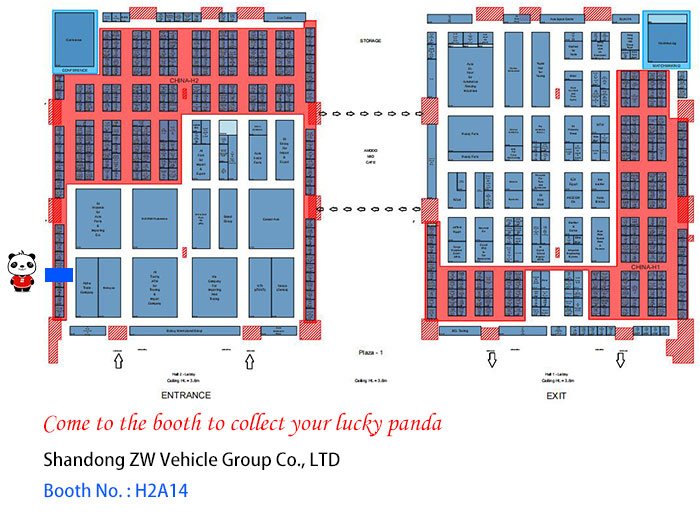 : ZW Group exhibition booth location map at Egypt International Auto Parts Exhibition 2025 in Cairo