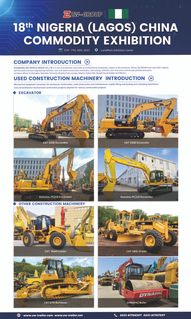 Collection of used construction machinery