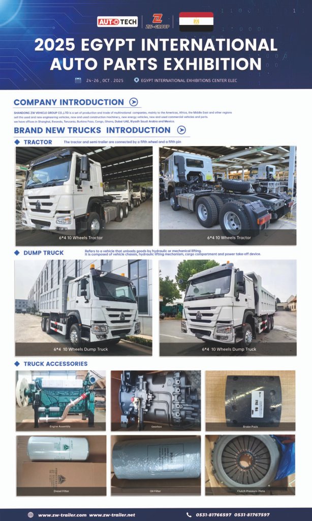 W Group new HOWO trucks with spare parts and accessories, designed for construction, mining, and long-distance logistics