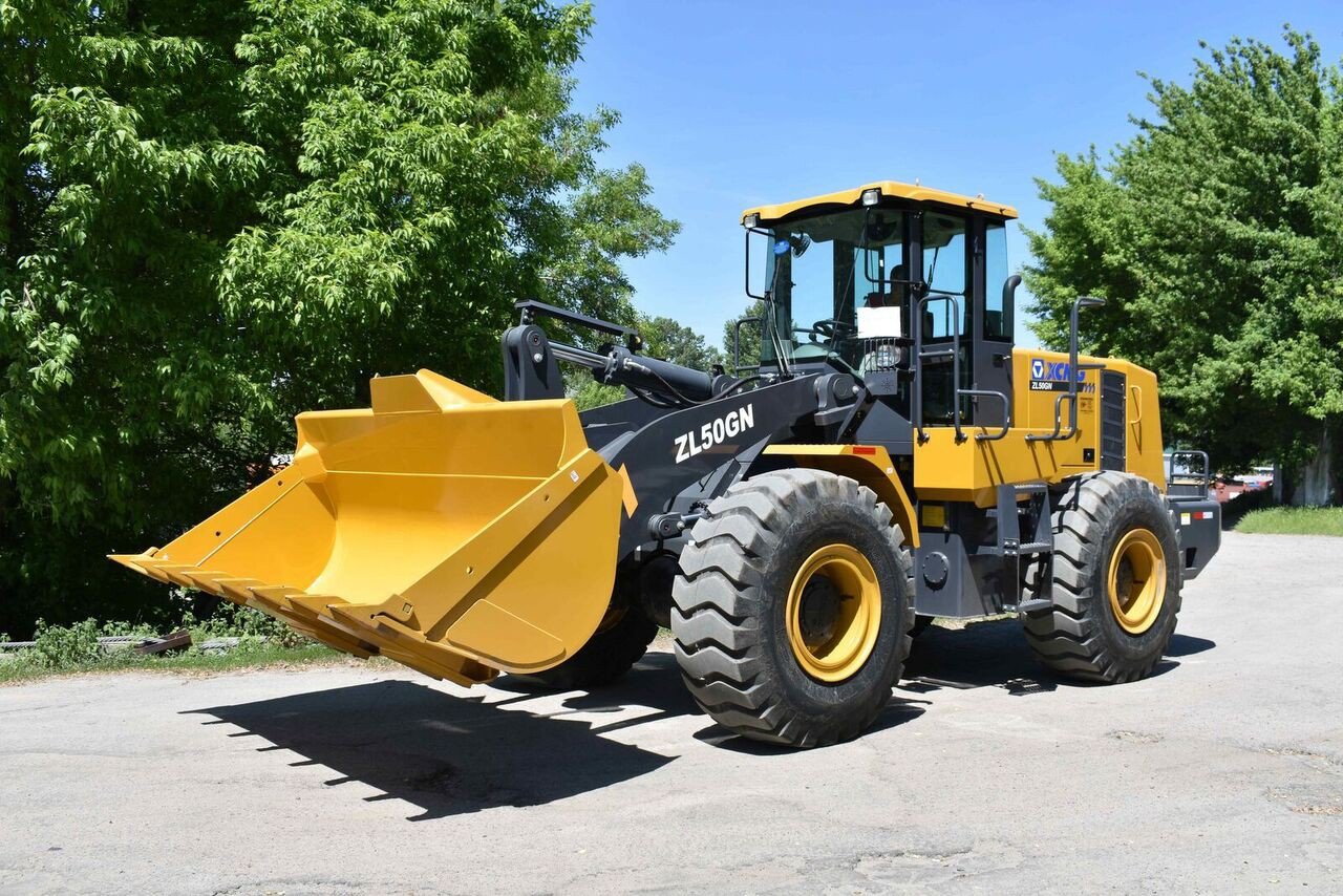 XCMG ZL50GN Wheel Loader front three-quarter view showing bucket and frame design