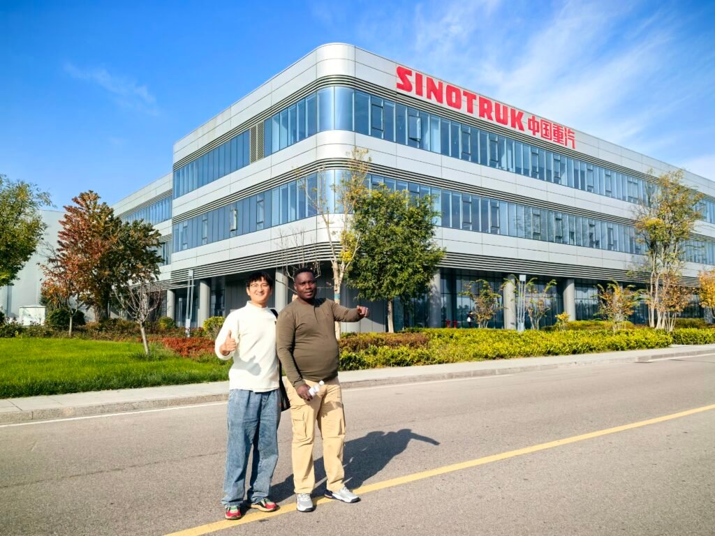 Congo clients touring the Sinotruk HOWO truck production facility