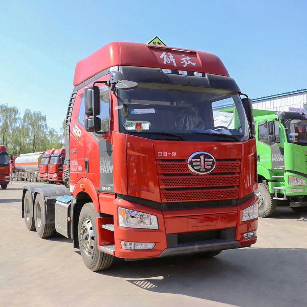 FAW J6P 420HP 6×4 tractor truck front 3/4 view, Euro VI truck.