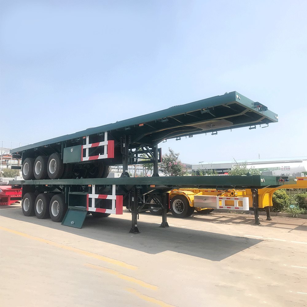 40ft flatbed semi trailer with 3 axles for Burundi logistics project.
