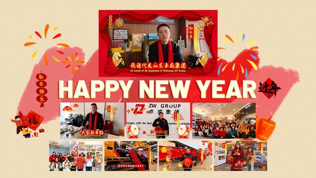 ZW Group employees and CEO celebrating New Year 2026 with global clients