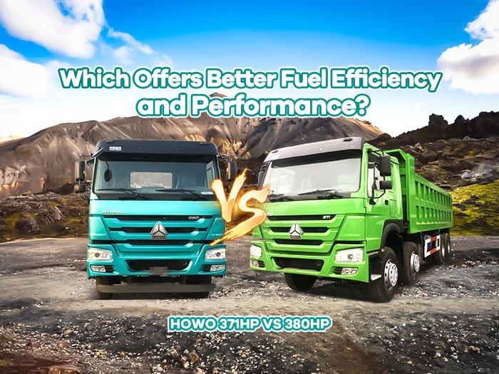Comparison of HOWO 371hp and 380hp dump trucks for mining and logistics by ZW Group.