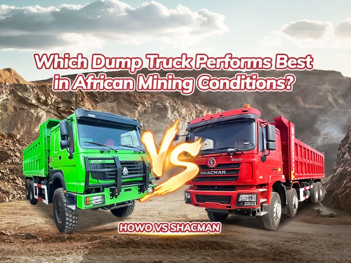 HOWO and Shacman dump trucks ready for shipment, showcasing their suitability for African mining projects.